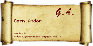 Gern Andor névjegykártya